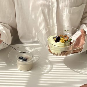 High Borosilicate Transparent Glass Hat Bowl Eco-Friendly Heat Resistant Dessert Bowl for Yogurt Fruit Salad for Parties