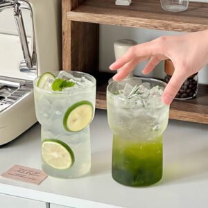 Modern Logo Design 600ml High Borosilicate Glasses Cup Heat-resistant Wide Mouth Coffee Liquor Tea Glass Cups