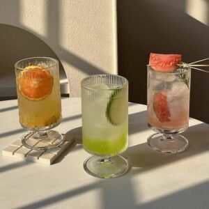 Reusable Dessert Glass Cups Aesthetic Ice Cream Cup Whiskey Glasses for Cafe Shop Party