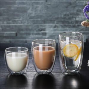 Handmade Coffee Tea Juice Water Drink Cup 80ml 150ml 250ml 350ml 450ml Double Wall Glass Reusable Coffee Cup Whiskey Crystal Drinking Glassware