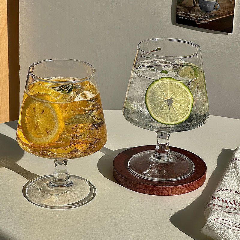 Wholesale Custom 450ml Brandy Modern Design Clear Glass Dessert Goblets Food Grade Party Serving Cups Ice Cream Pudding