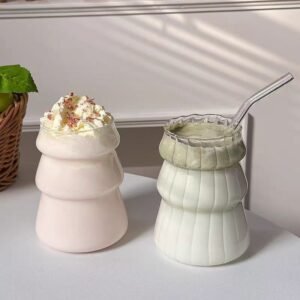 New Cute 500ml Christmas Tree Shaped Clear Glass Cup High Borosilicate Glass Coffee Mug Milk Tea Cup