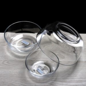 Wholesale Modern Style Household Lead-free Round Clear Glass Bowl Set 300ML 600ML 1200ML 2000ML Fruit Dessert Salad Bowl