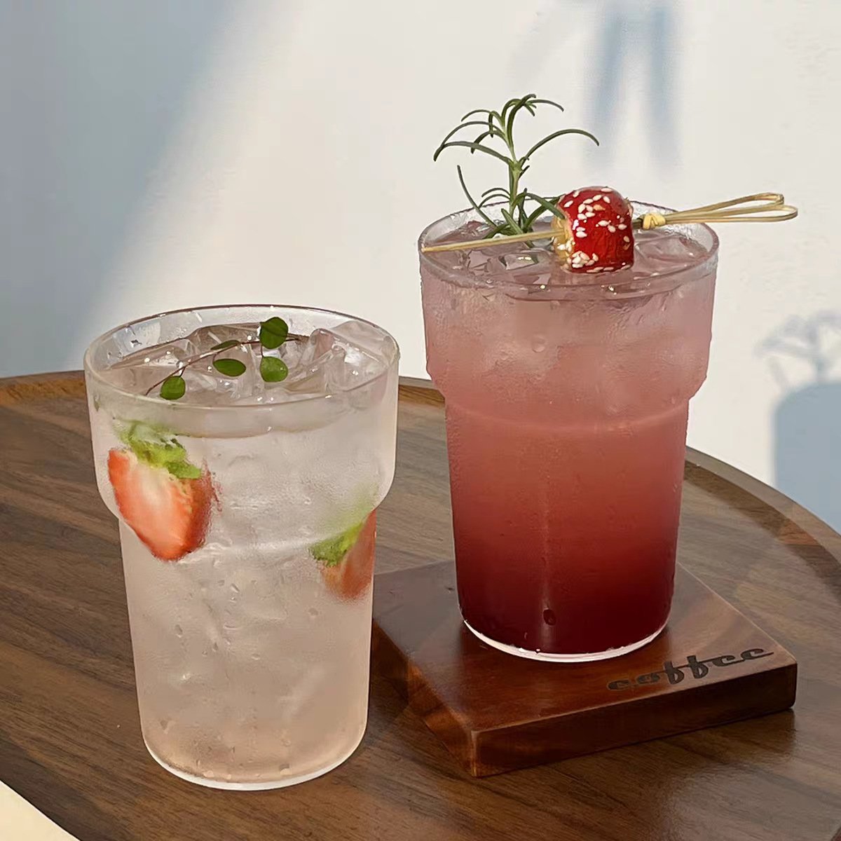 INS High-Temperature Resistant Insulated Glass Cup for Iced Americano Latte Coffee Sparkling Water & Cold Drinks Juice